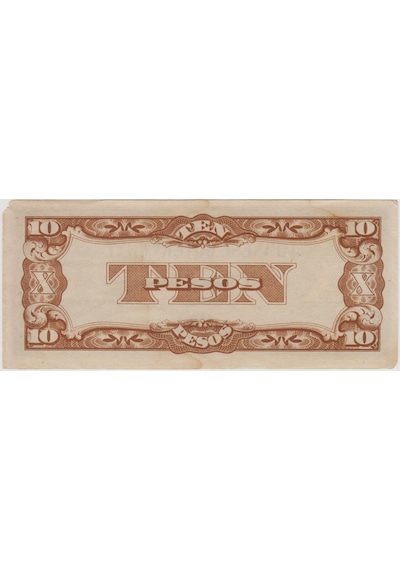 Japonya Iı. Dünya Savaşı İşgal Toprakları Filipinler 10 Peso 1942 Üst Köşede Ufak Eksikçok Çok Temiz+