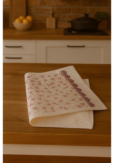 Kitchen Dijital Baskı Pamuklu Tekli Mutfak Havlusu Pembe