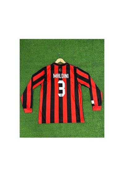 Milan 125.yıl Paolo Maldini Uzunkol Nostalji Forması Çok Renkli