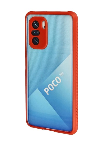Xiaomi Poco F3 Uyumlu Kılıf Miami Şeffaf Silikon - Kırmızı