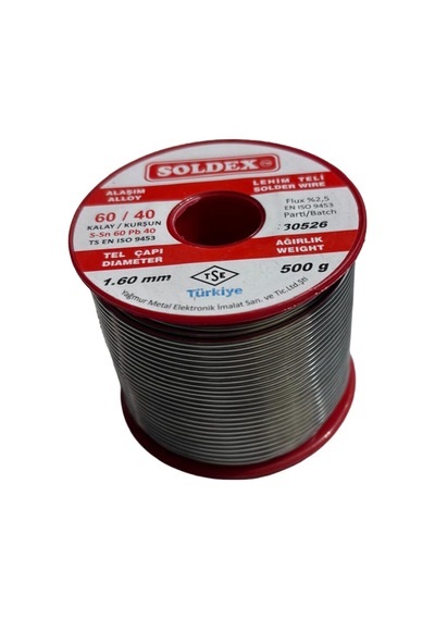 Soldex 1.60 Mm 500 G Lehim Teli 60/40 Kalay Kurşun Flux %2.5