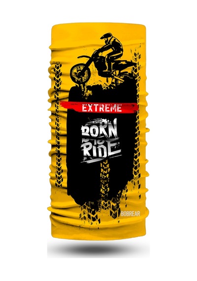 Bobrear Sarı Extreme Motocross Desenli Çok Amaçlı Buff Bandana Boyunluk Maske -
