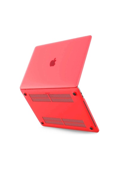 Newface Apple MacBook Uyumlu Pro 13 2020 Apple MacBook Uyumlu Buzlu Kapak - Kırmızı