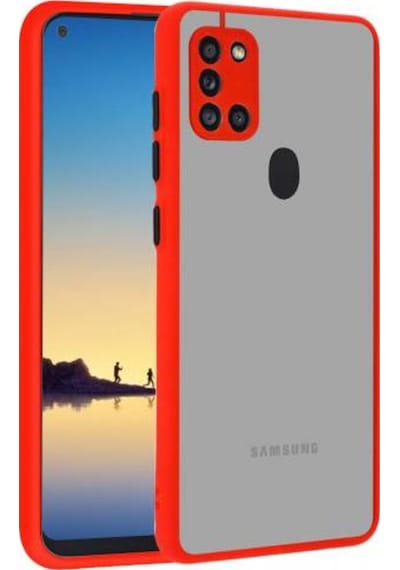 Samsung Uyumlu Galaxy A21S Kilif Lens Korumali Mat Silikon Kapak 400011589