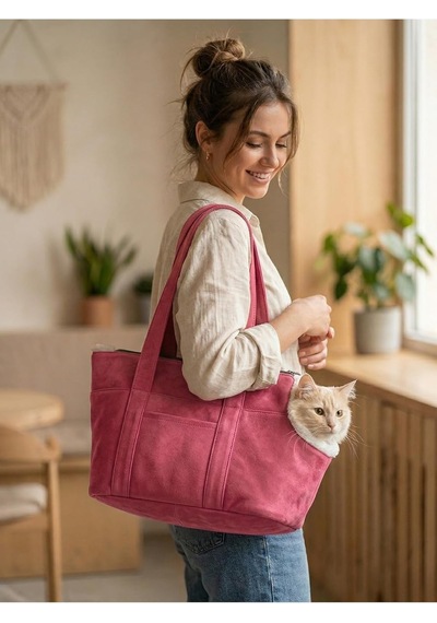 Milano Kedi Köpek El Omuz Taşıma Çantası, Pembe, 7 Kg Kapasiteli