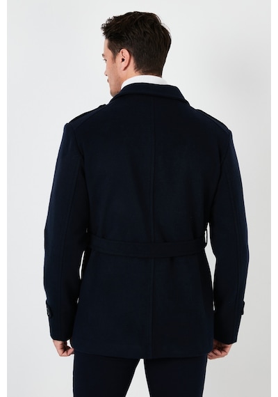 Buratti Slim Fit Cepli Pamuklu Kaşe Erkek Kaban 5841015 Lacivert