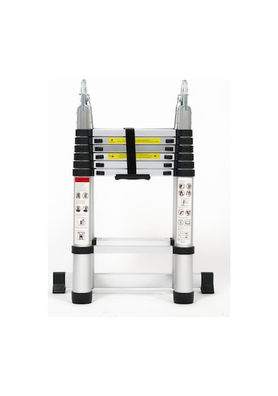 Cardilife 220cm+220 Cm 7+7 Basamaklı A Tipi Açılır Teleskopik Alüminyum Merdiven 7+7