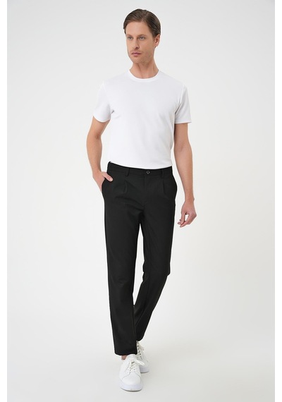 Efor Comfort Fit Beli Lastikli Pileli Siyah Jogger Pantolon P 1182 Siyah
