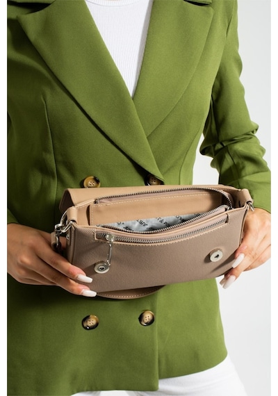 Just Polo Kadın Günlük Kullanıma Uygun Su Geçirmez Şık El Ve Omuz Çantası Shopper Ebat: 23 X 14 Cm Kum