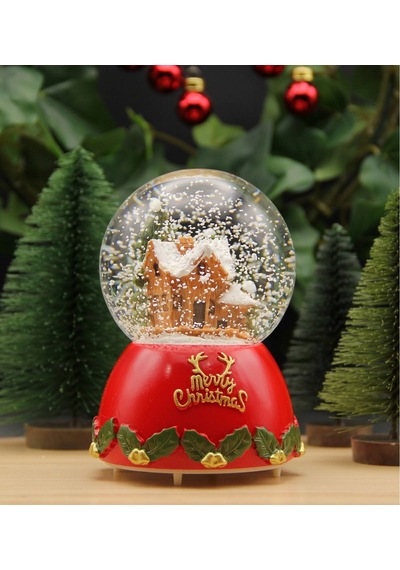 Yılbaşı Kar Küresi Noel Işıklı Ve Müzikli Merry Christmas Noel Baba Evi