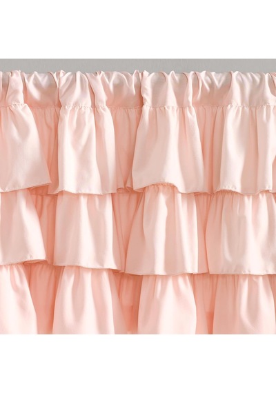 Blush Belle Valance Shabby Chic Style Single Curtain, 18" X 84