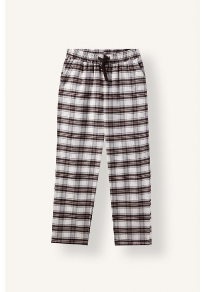 Defacto %100 Pamuk Baskılı Ekoseli New Regular Fit Uzun Kollu 2li Flanel Pijama Takımı H9920ax26auer238 Ekru-er238