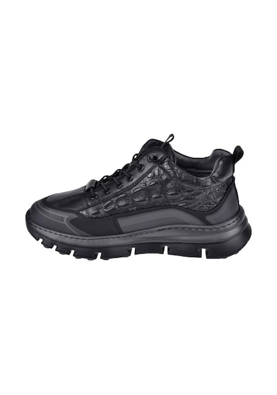 Guja 25k517 Bilek Boy Hafif Deri Sneaker Erkek Ayakkabı Siyah