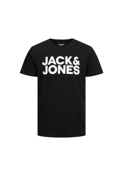 Jack & Jones Jjecorp Logo Tee S Siyah - Beyaz Erkek T-shirt 12151955 Siyah - Beyaz