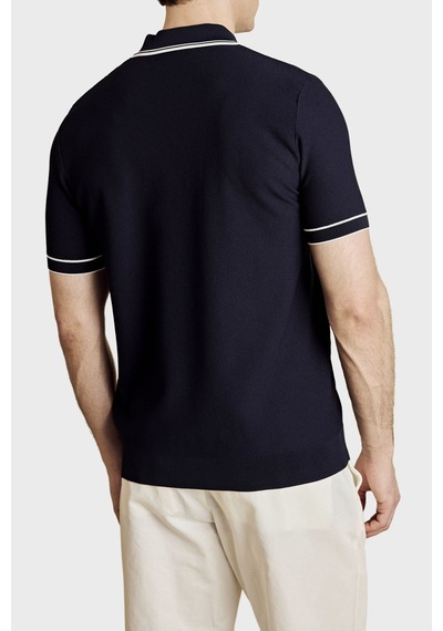 Brooks Brothers Erkek Polo Yaka Kazak Bbss26mkl007388 Lacivert Kırık Beyaz