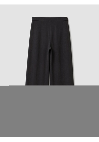Lcw Everyday Siyah Loose Fit Kadın Pileli Kumaş Pantolon
