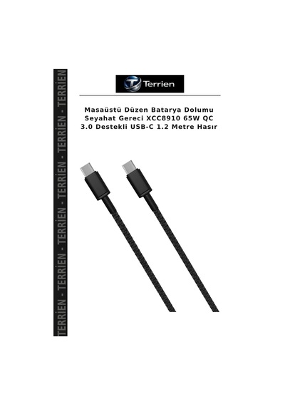 Masaüstü Düzen Batarya Dolumu Seyahat Gereci Xcc8910 65w Qc 3.0 Destekli Usb-c 1.2 Metre Hasır