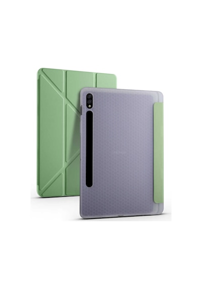Goocamp Galaxy Tab S7 T870 Kılıf Uyumlu Tri Folding Kalem Bölmeli Standlı Kılıf-açı Tablet Kılıfı