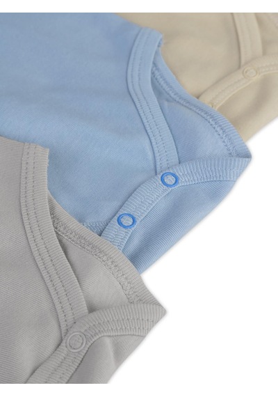 Civil Baby 3 Lü Basıc Uzun Kol 0-36 Ay Çıtçıtlı Badi - Kahverengi Sütlü Kahve
