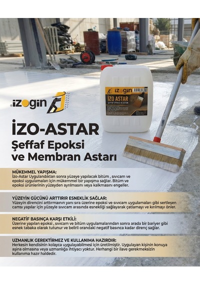 İzo Astar 20 Kg Şeffaf Epoksi Ve Bitüm Esaslı Membran Astarı