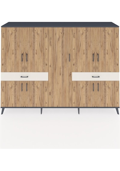 Hyperion Dolap 12 Raflı 2 Çekmeceli 8 Kapaklı 220x44x163 Antrasit Antrasit-çam/aytaşı Hyperion Dolap 12 Raflı 2 Çekmeceli 8 Kapaklı 220x44x163 Antrasit Antrasit-çam/aytaşı