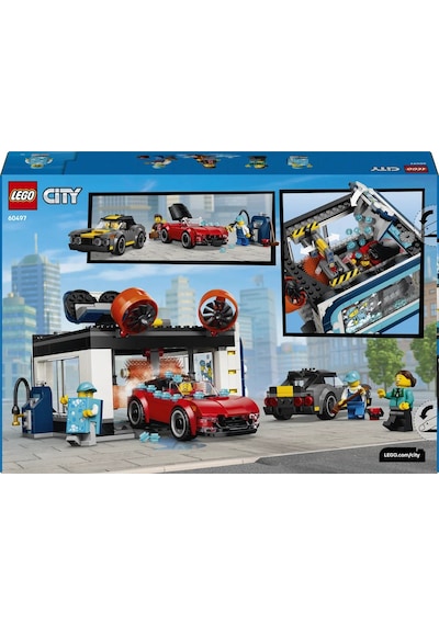 LEGO® City Otomatik Araç Yıkama 60497 - 6 Yaş ve Üzeri Çocuklar için 4 Minifigür İçeren Yaratıcı Oyuncak Yapım Seti (583 Parça)