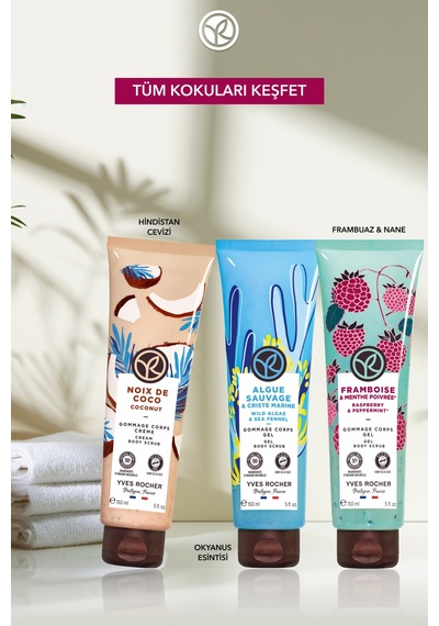 Yves Rocher Jel Dokulu Vücut Peelingi-arındırıcı&yumuşatıcı Enerjik Frambuaz Nane -sls,sles İçermez,vegan-150ml
