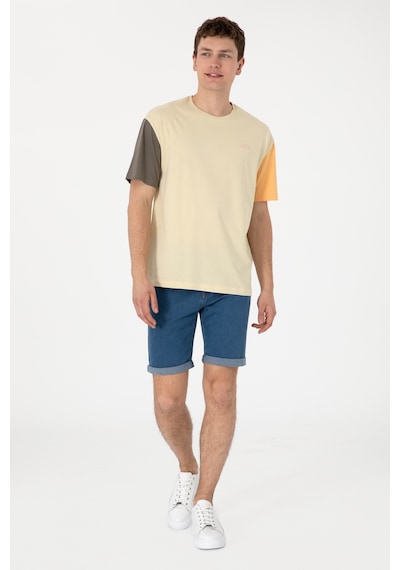 U.S. Polo Assn. Erkek Comfort Fit Bisiklet Yaka Açık Haki Tişört 50306921-VR183