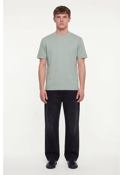 Sabri Özel Erkek Açık Yeşil Normal Kesim Regular FitPamuk Dokuma Bisiklet Yaka Basic T-shirt Sabri Özel Erkek Açık Yeşil Normal Kesim Regular FitPamuk Dokuma Bisiklet Yaka Basic T-shirt