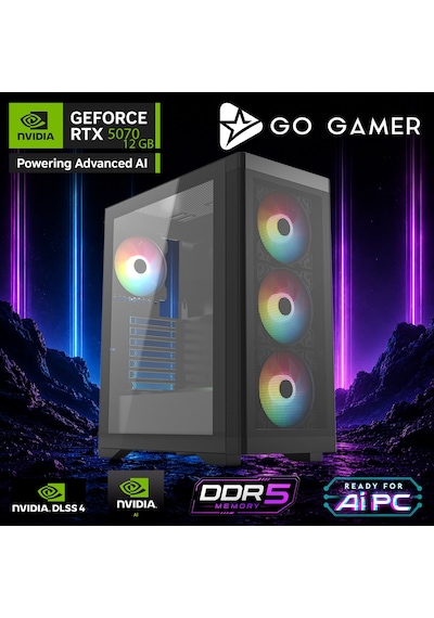 Go Gamer AE149 R5-7500F 32 GB 2 TB SSD RTX5070 12 GB Free Dos Oem Paket Masaüstü Oyuncu Bilgisayarı