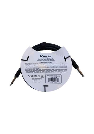 Kirlin Ip-241bk Gitar Kablosu 3 Metre Enstruman Kablosu Siyah 24 Awg Pro Audio Cable