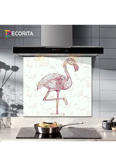 Decorıta Cam Ocak Arkası Koruyucu | Flamingo