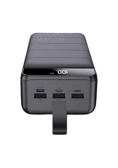 Powerbank Çoklu Şarj Girişi 50.000 Mah Taşınabilir Dijital Göstergeli Siyah 73474088