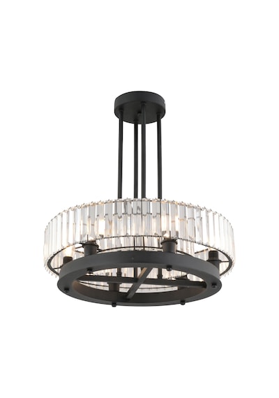 Azalea 6Lı Siyah Kristalli Taşlı Modern Tasarım Kristal Salon Avize