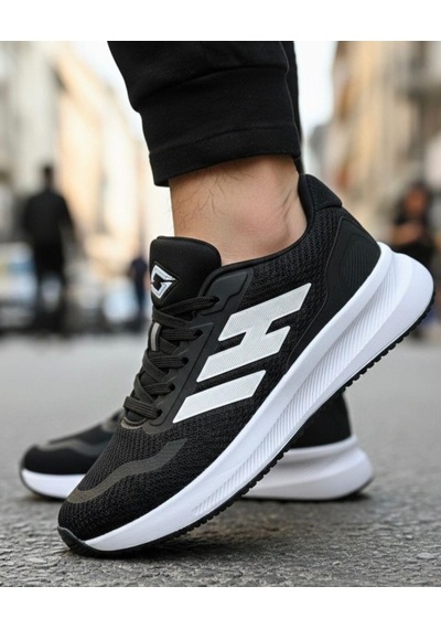 Solazer Falcon 053 Unisex Spor Ayakkabı SİYAH-BEYAZ