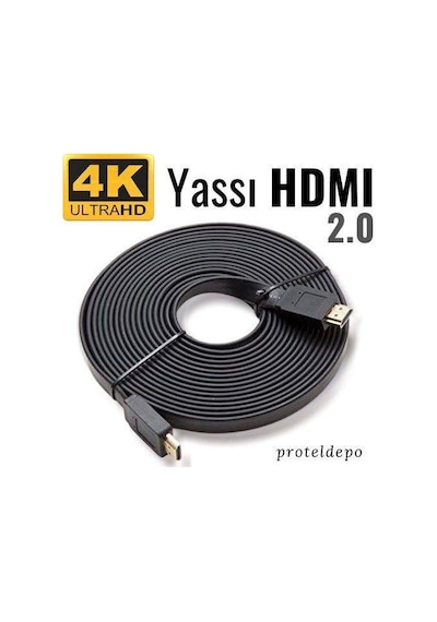 Irenis HDMI Kablo - Yassı 4K HDMI Kablosu (4K 60Hz. HDMI 2.0).  3 M
