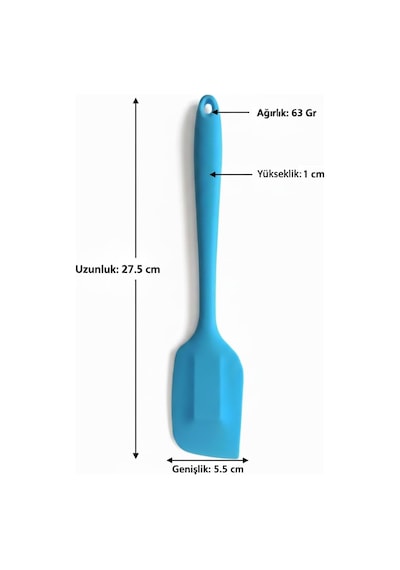 Tr Silikon Spatula Ve Sıyırıcı, Tek Parça Tasarım 2, Mavi Diğer