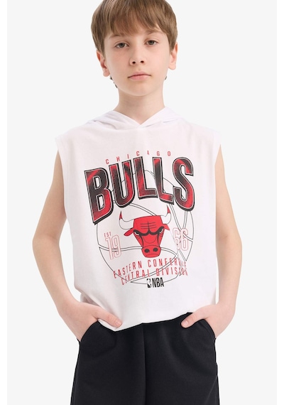 DeFacto Erkek Çocuk NBA Chicago Bulls 2'li Takım Kapüşonlu Kolsuz Tişört Beli Lastikli Şort E7104A825HSWT34