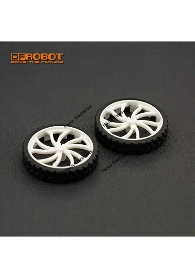 Dfrobot 2 Adet Çifti N20 Abs Kauçuk Tekerlek 43X9 MM