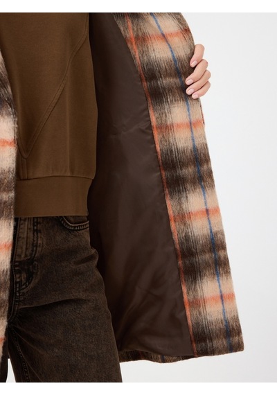 Oversize Kadın Kaban Çok Renkli