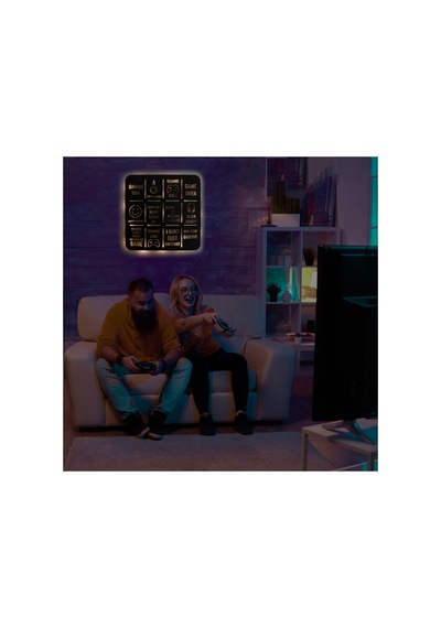 Led Işıklı Gameing Diva Dekoratif Tablo Oyun Odası Duvar Dekorlu Gece Lambası Sarı - 737239472 Sarı