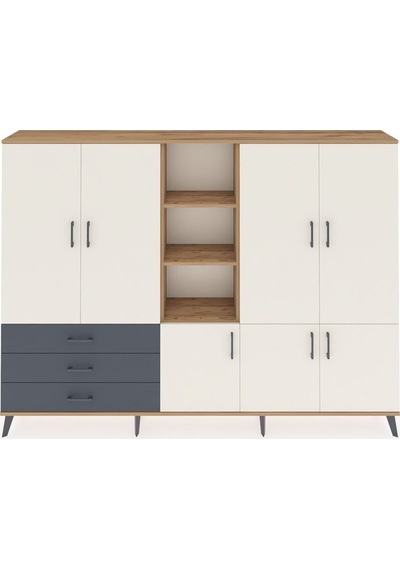 Arges Dolap 11 Raflı 3 Çekmeceli 7 Kapaklı 220x30x163 Çam-aytaşı/ Çam-aytaşı/antrasit Arges Dolap 11 Raflı 3 Çekmeceli 7 Kapaklı 220x30x163 Çam-aytaşı/ Çam-aytaşı/antrasit