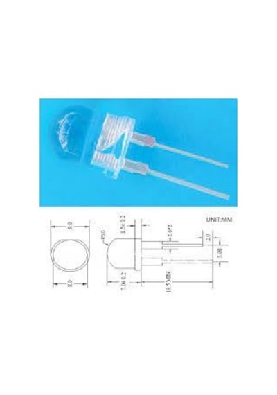12v 10mm Şeffaf Mantar Led 0,35mm²20 Cm Kablolu Yeşil 5adet