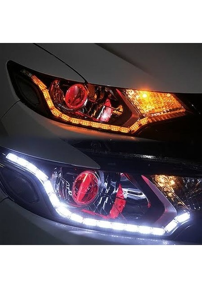 Kayar Led Sinyalli Sarı Far İçi Kristal Led 2 Renk