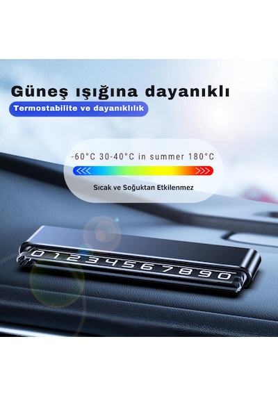 Polham Metal Premium Araç İçi Geçici Park İçin Telefon Numaratörü, Gizlenebilir Araç Numaratörü