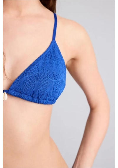 Defacto Regular Fıt Nakışlı Brode Bikini Üstü B6894ax26smbe114 Mavi-be114