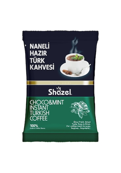 Shazel Naneli Türk Kahvesi 100g - Ferahlatıcı Nane Aromalı 8'li Avantaj Paketi - 8 Adet Tarı