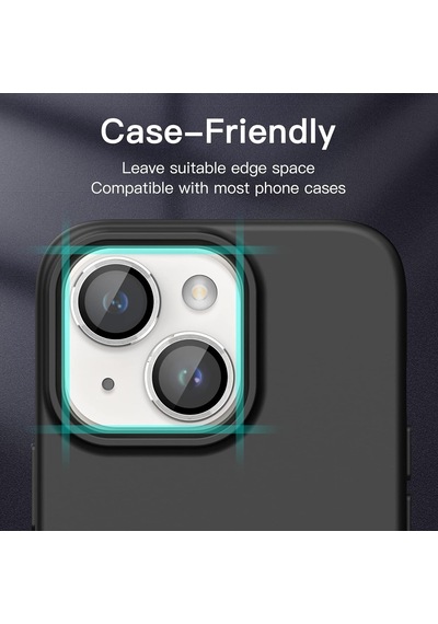 Apple Uyumlu iPhone 14 Plus Raze Metal Kamera Lens Koruyucu Gümüş