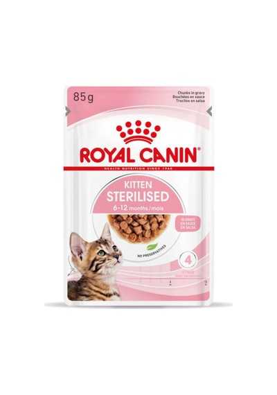 Kitten Sterilised Gravy Yavru Kedi Konservesi, 12x85 G