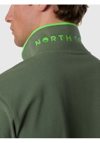 North Sails Kontrast Şertili Kısa Kollu Erkek Polo Yaka T-shirt-33501 Yeşil